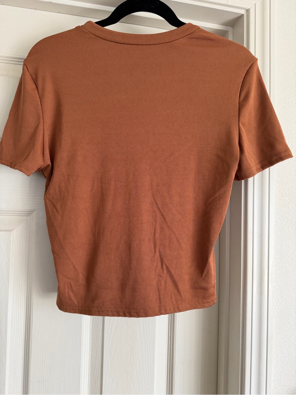 SHEIN Rust Short Sleeve Ribbed Tee - Picture 4 of 6